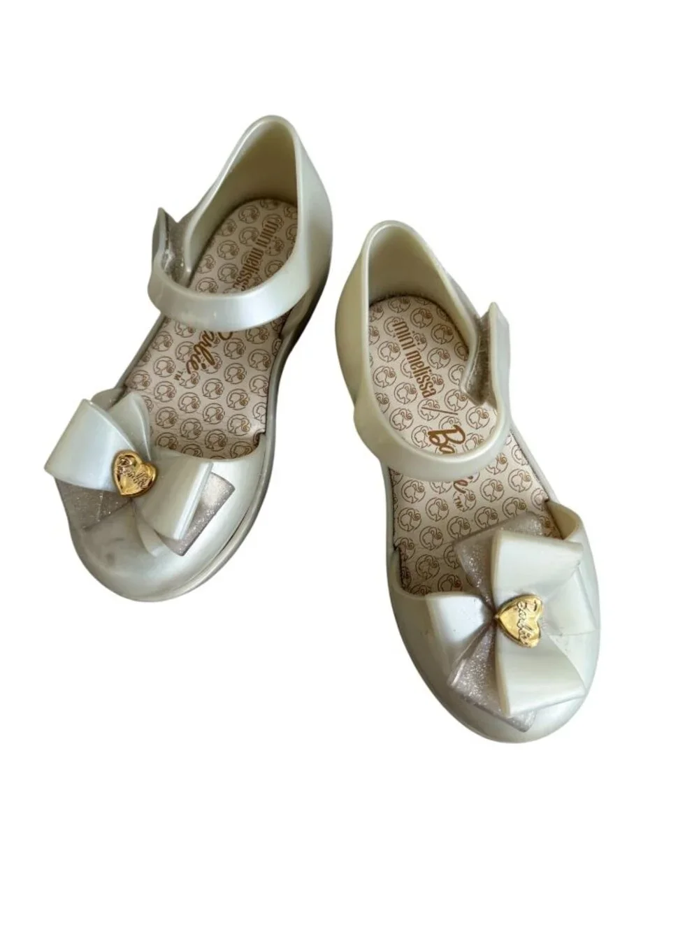 MINI MELISSA x BARBIE Gold Ankle Strap Shoes Size 10